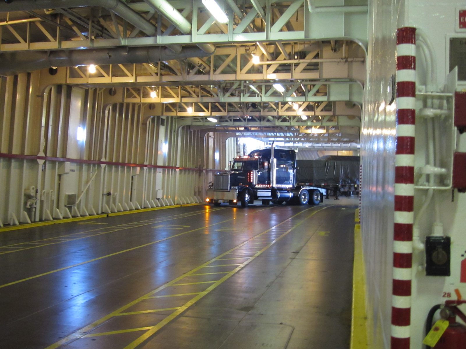 The life of a trucker who must use ferries must be interesting.