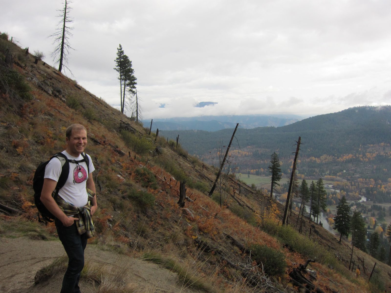 John standing on the trail.  
