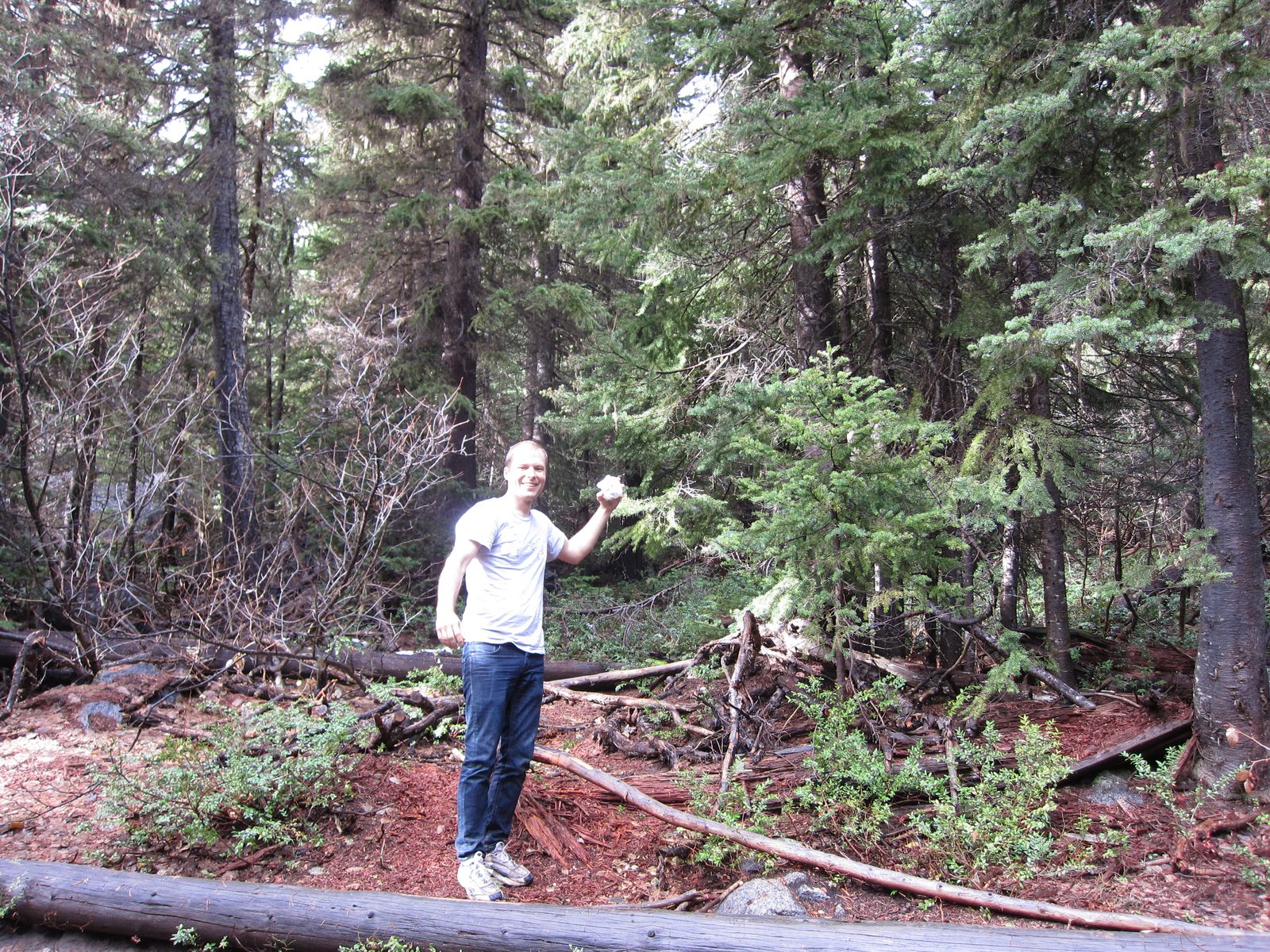 John found snow (a trip report from two weeks prior said there was 2 ft at the lake!) and...