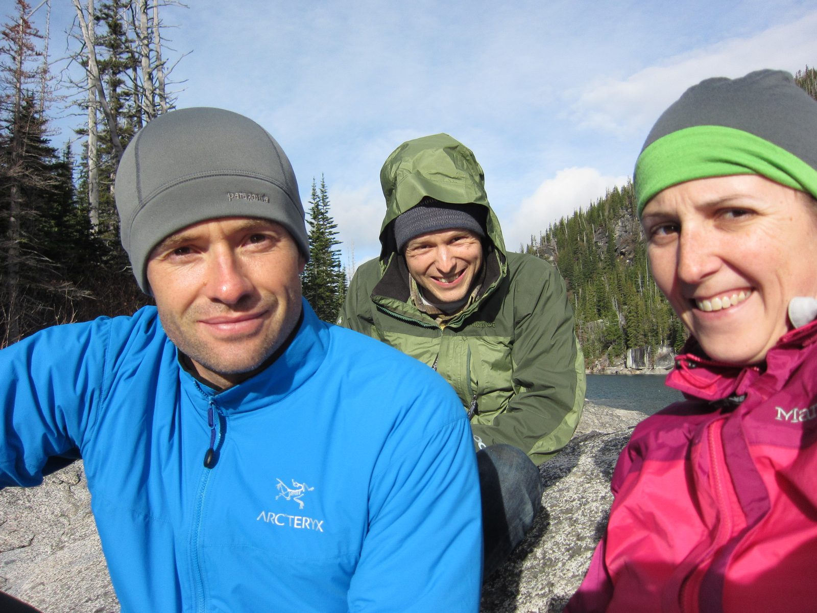 Los tres.  Bright-colored jacket coordination unintentional.