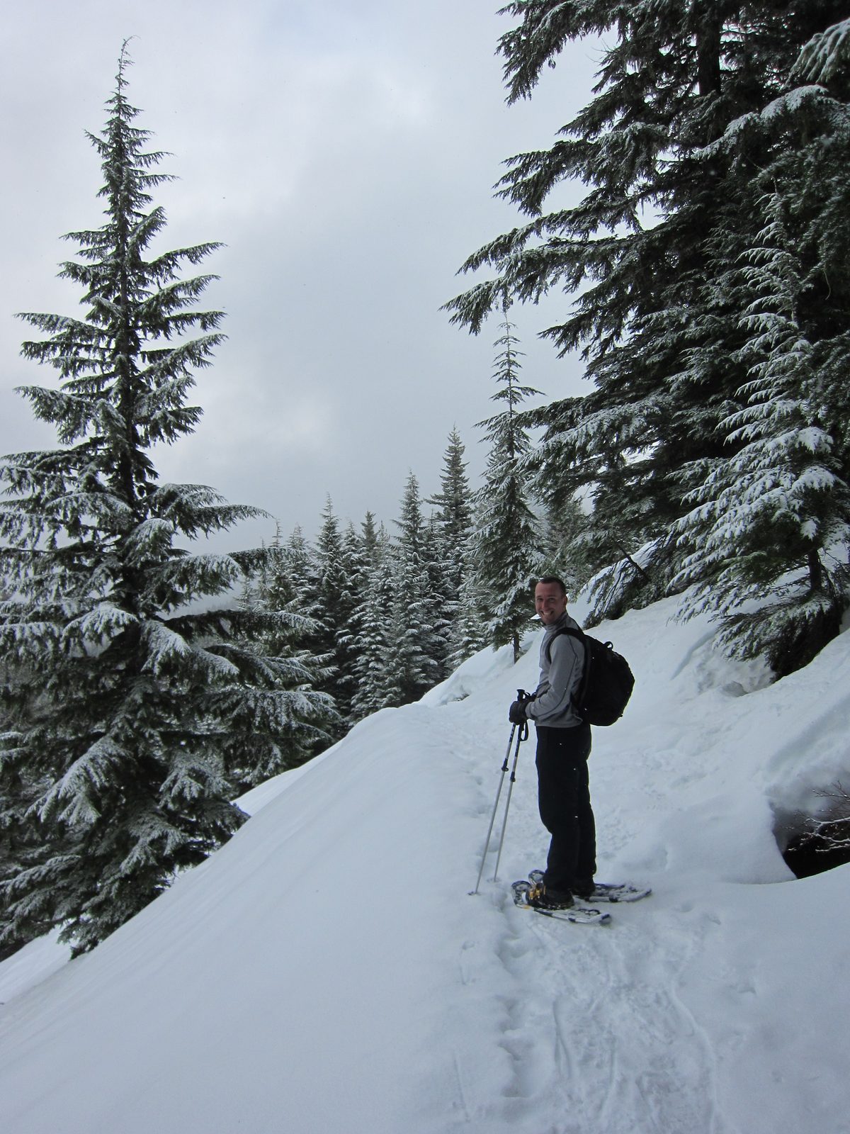 This was one of the nicest parts of the trail.  Good fluffy snow, not many trees, views of the...