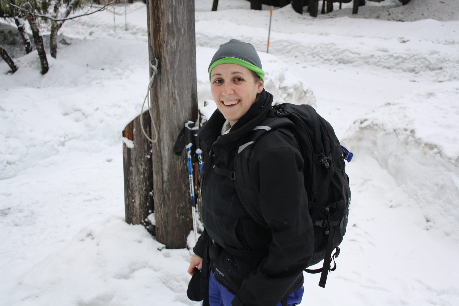 Catherine suited up for the hike.