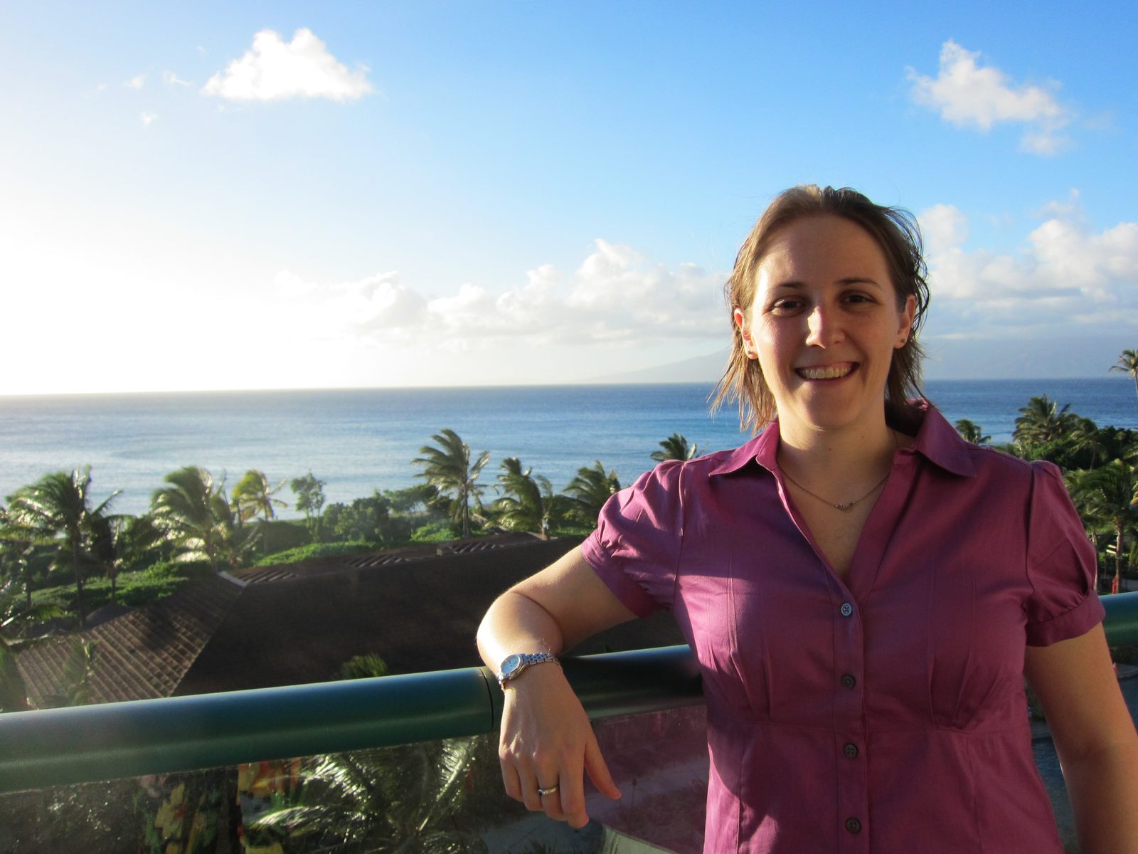 Friday night, on our way out to dinner.  Photo taken on Bob and Lucie's balc-- excuse me, lanai....