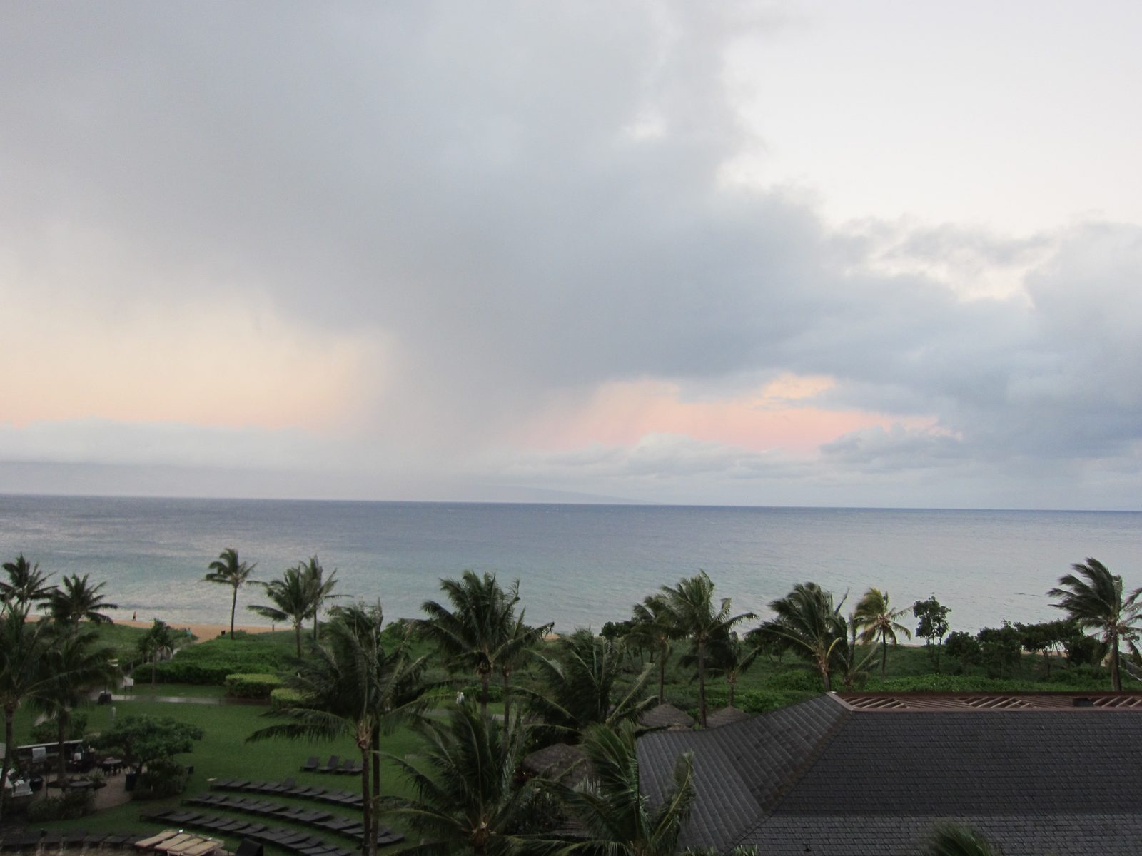 Stormy weather greeted us Monday morning.  Maybe Maui was crying over my planned departure?