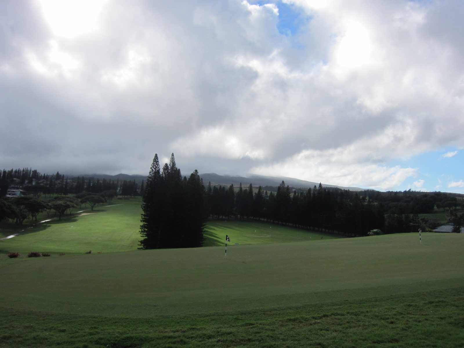 Outside the clubhouse at the Bay Course of the Kapalua Golf Club.