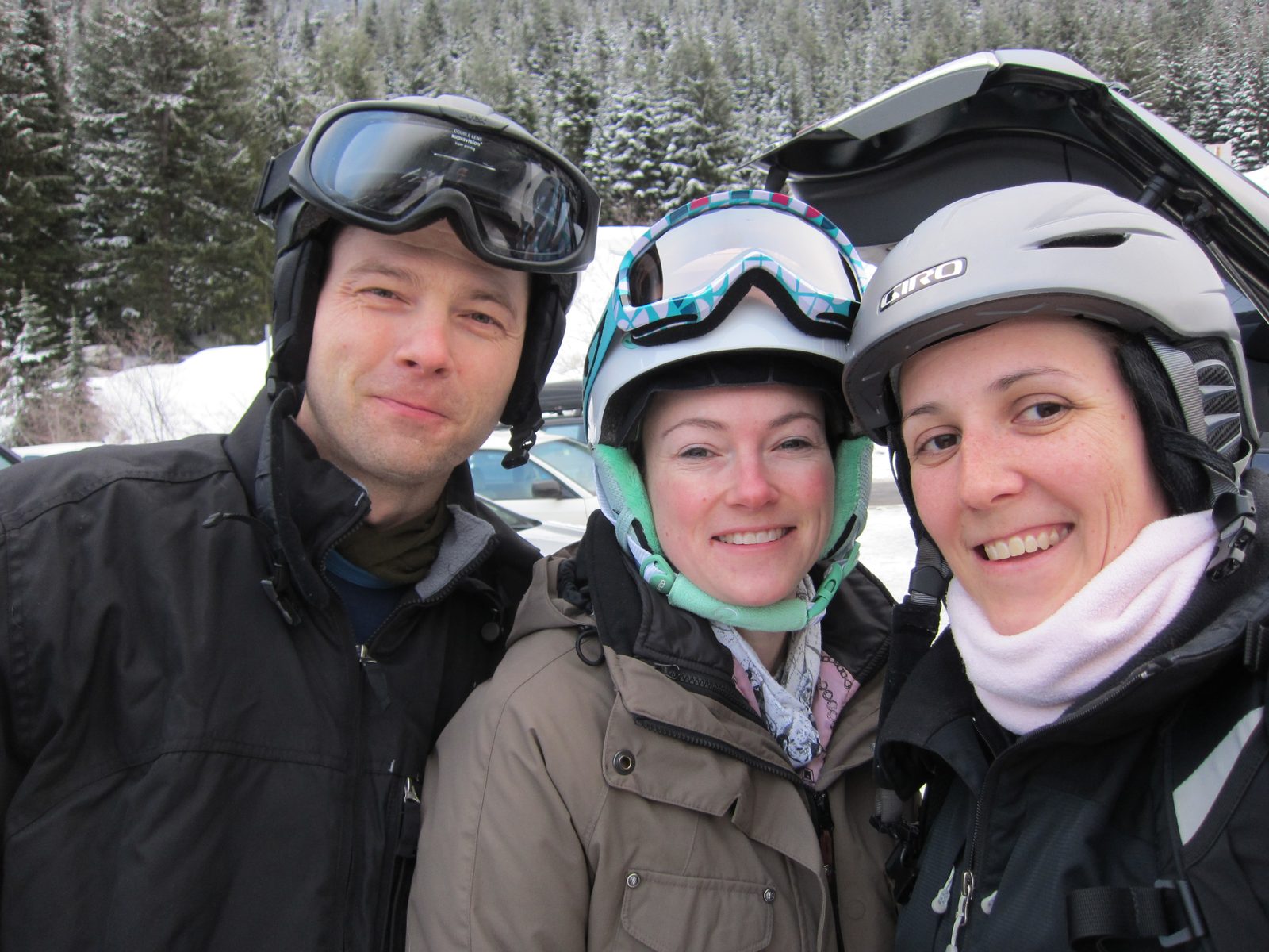 Josh, Chrissy, and Catherine before a day of skiing at Crystal Mountain in Washington.