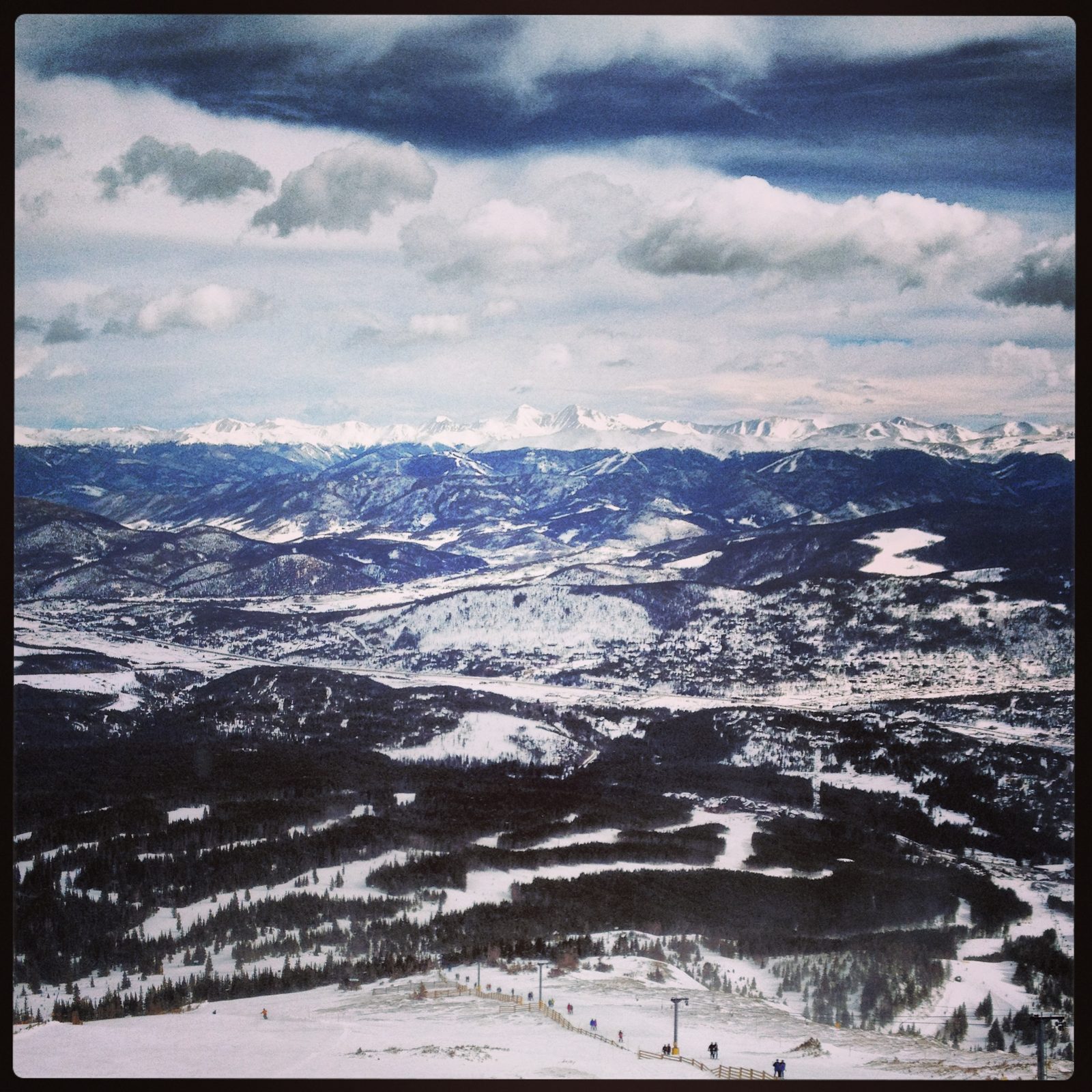 View from the top of the T-Bar at Breckenridge.  Unlike most T-bars, this one went up to an...