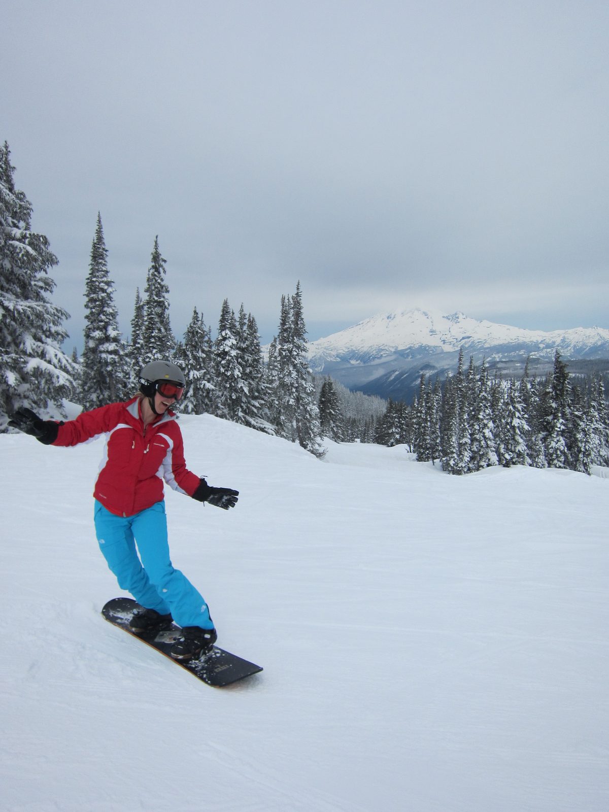 Diana heading down mountain.