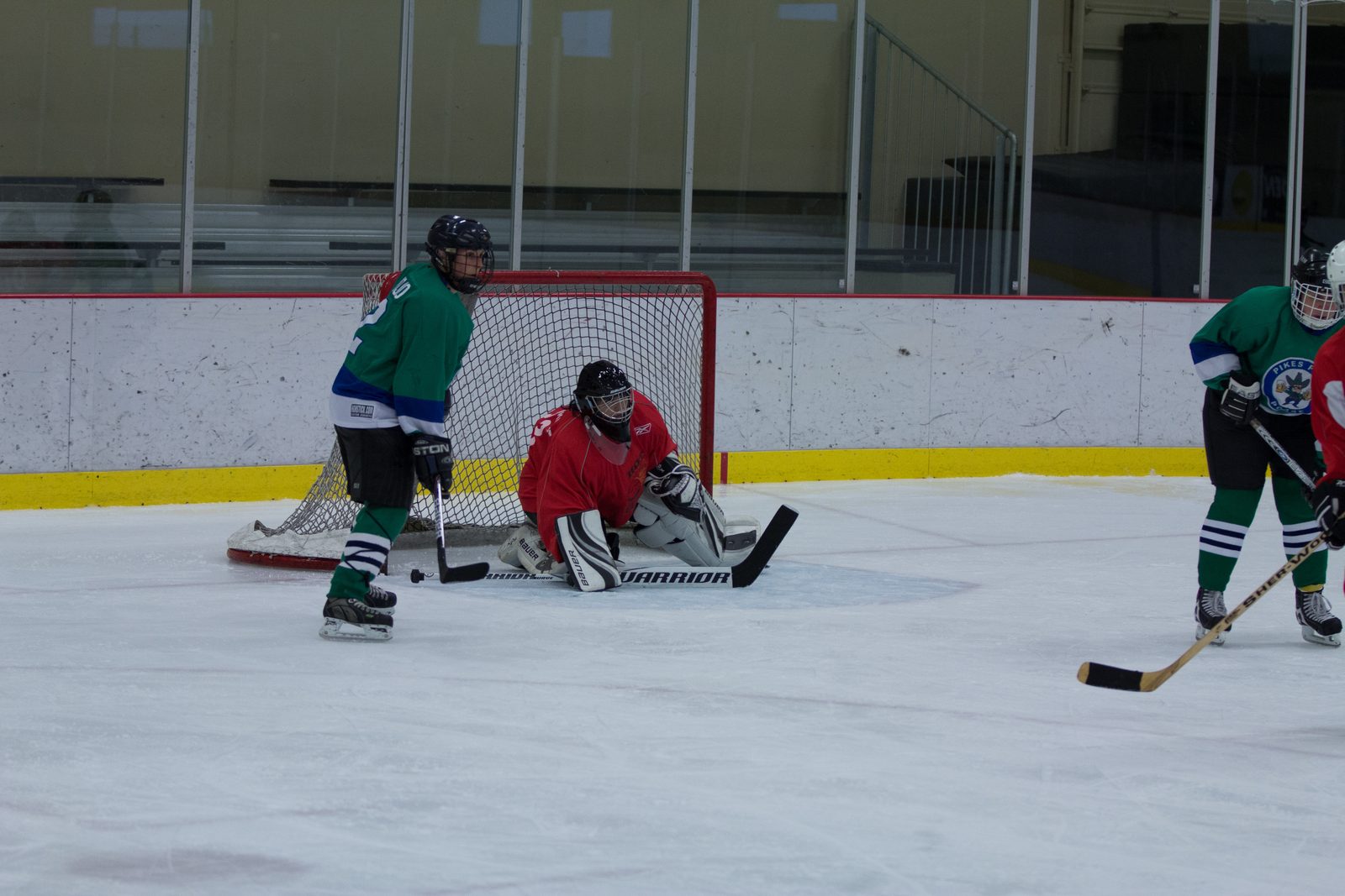 Waiting by the net for a pass...