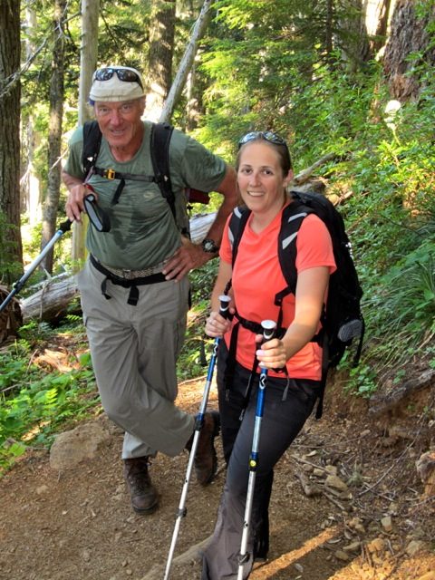 Catherine and Frank pause on the trail.