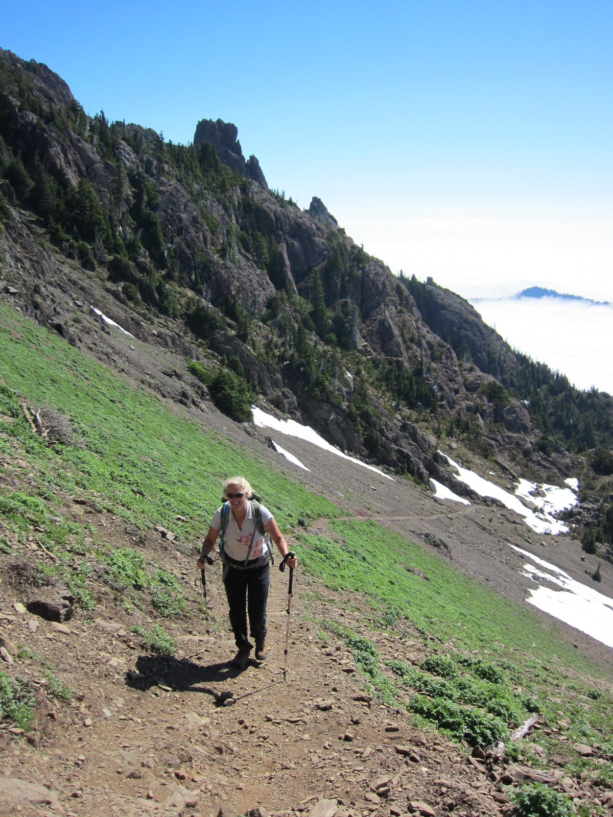 Kathie works her way up the trail.