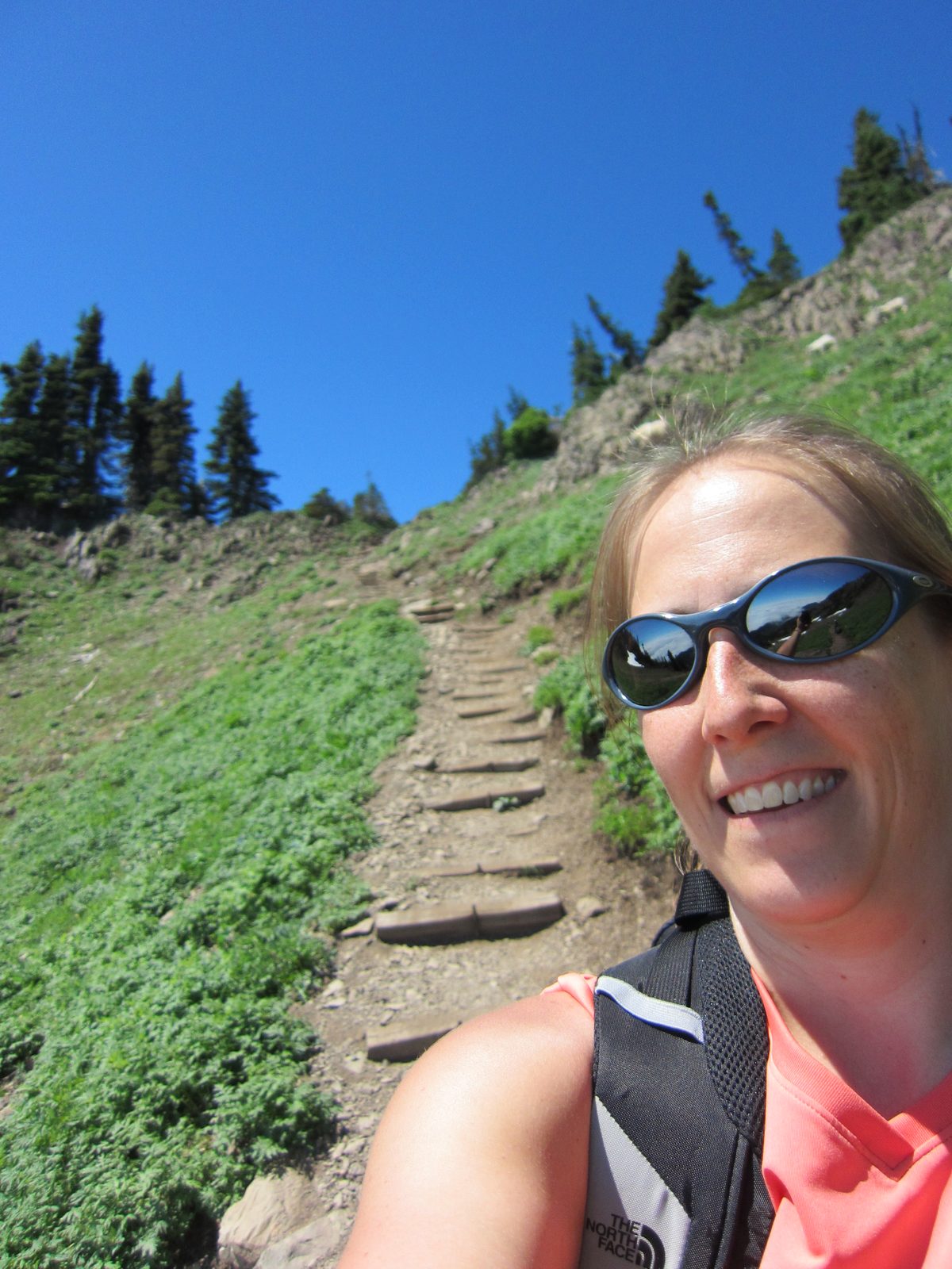 Attempt #2.  I can't say either is really a print-it-out photo, but look! goats! And me!