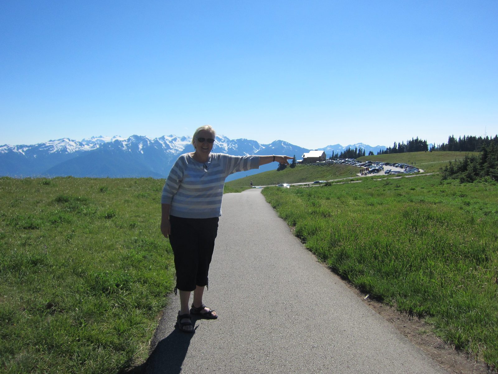 Mom pointing where we were headed.
