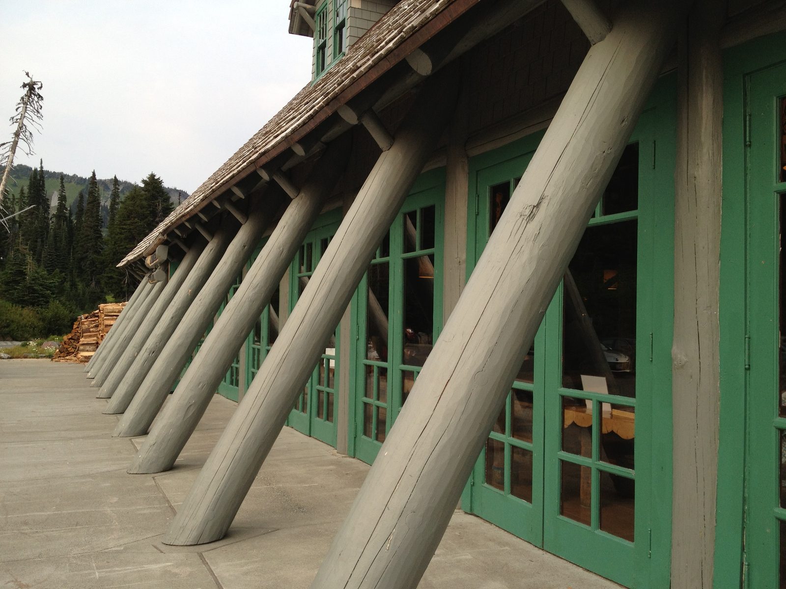 I never actually figured out if these were the same logs that formed the roof, or if there was a...