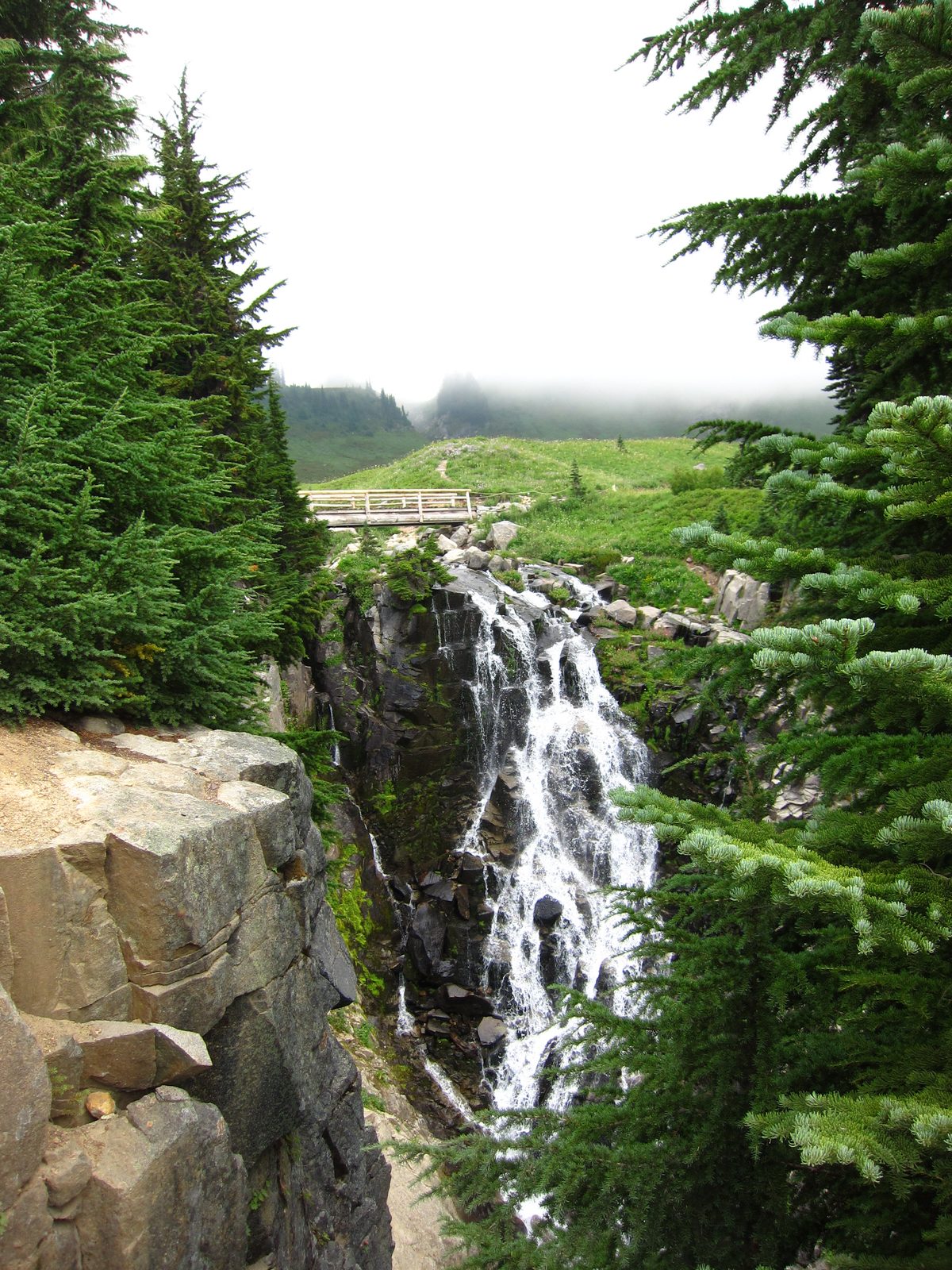 Myrtle Falls and a bridge.