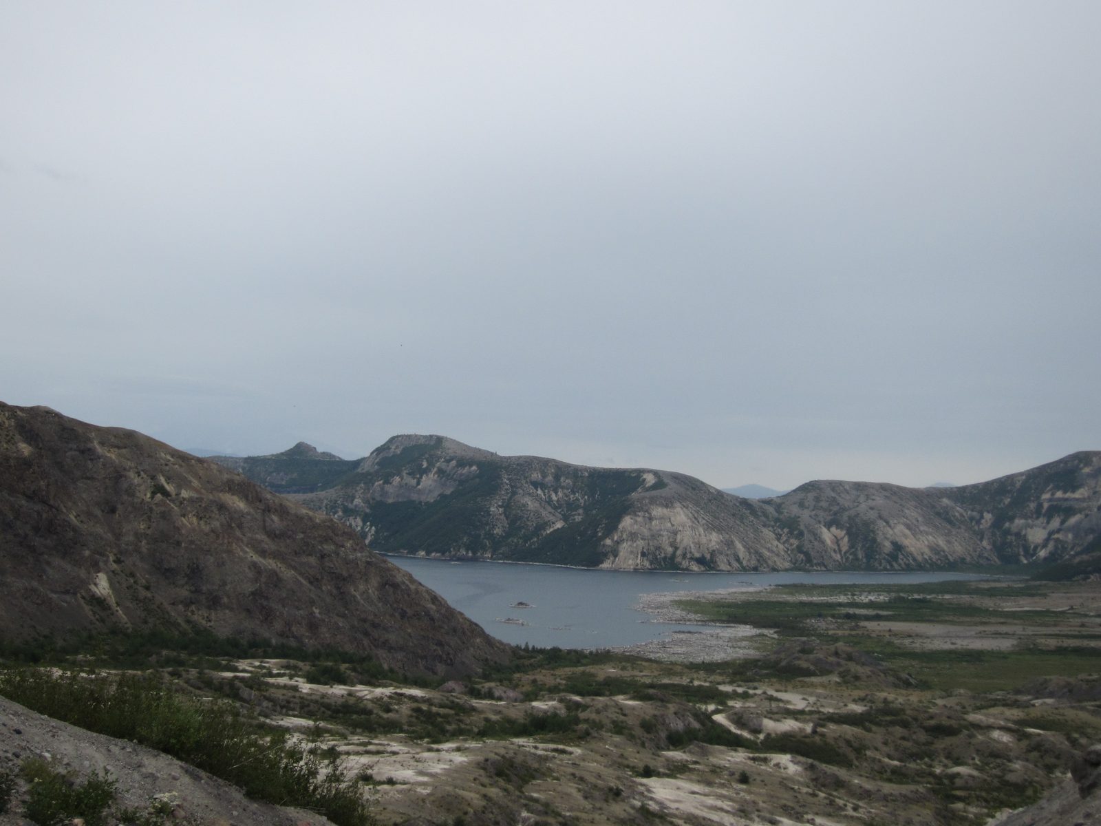 Spirit Lake, as viewed from the Boundary Trail.  During part of the activity, the water of...