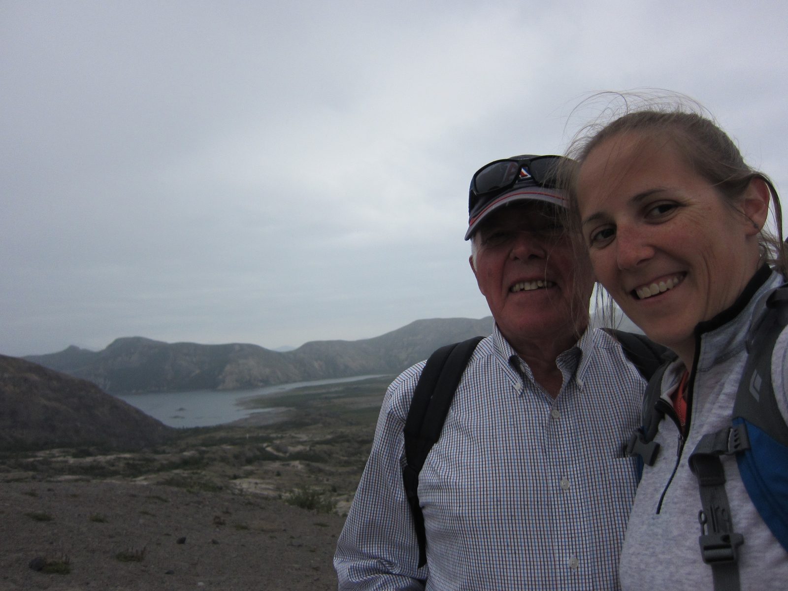 Dad and Catherine with Spirit Lake.