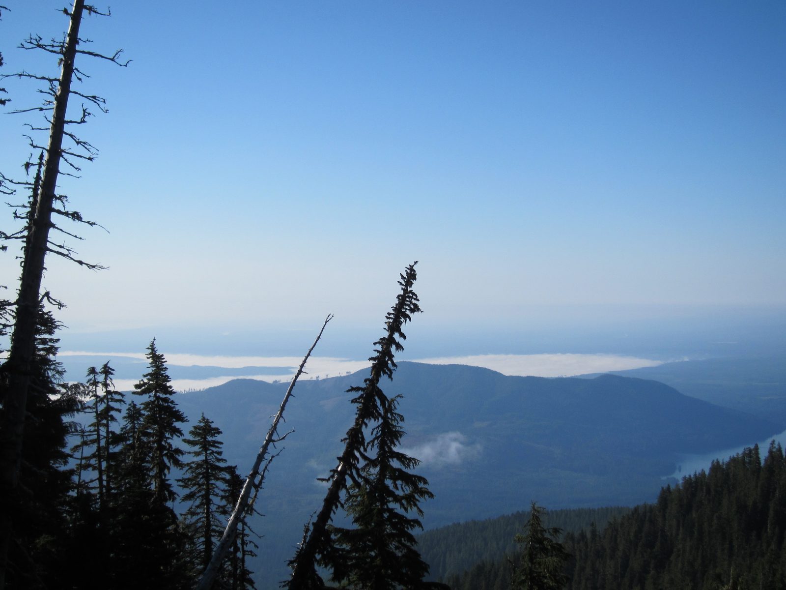 A better view of the Hood Canal. I have learned on these hikes recently that the clouds lift...