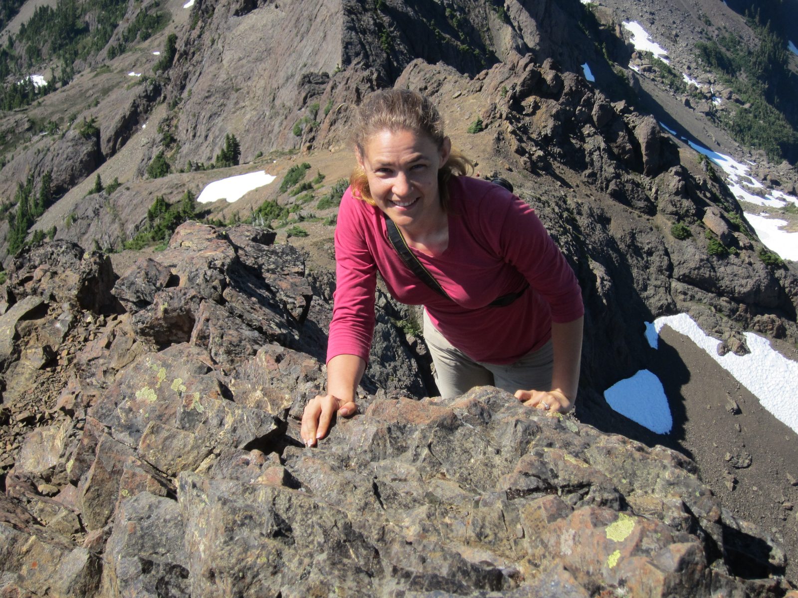 Terra climbs to the top.