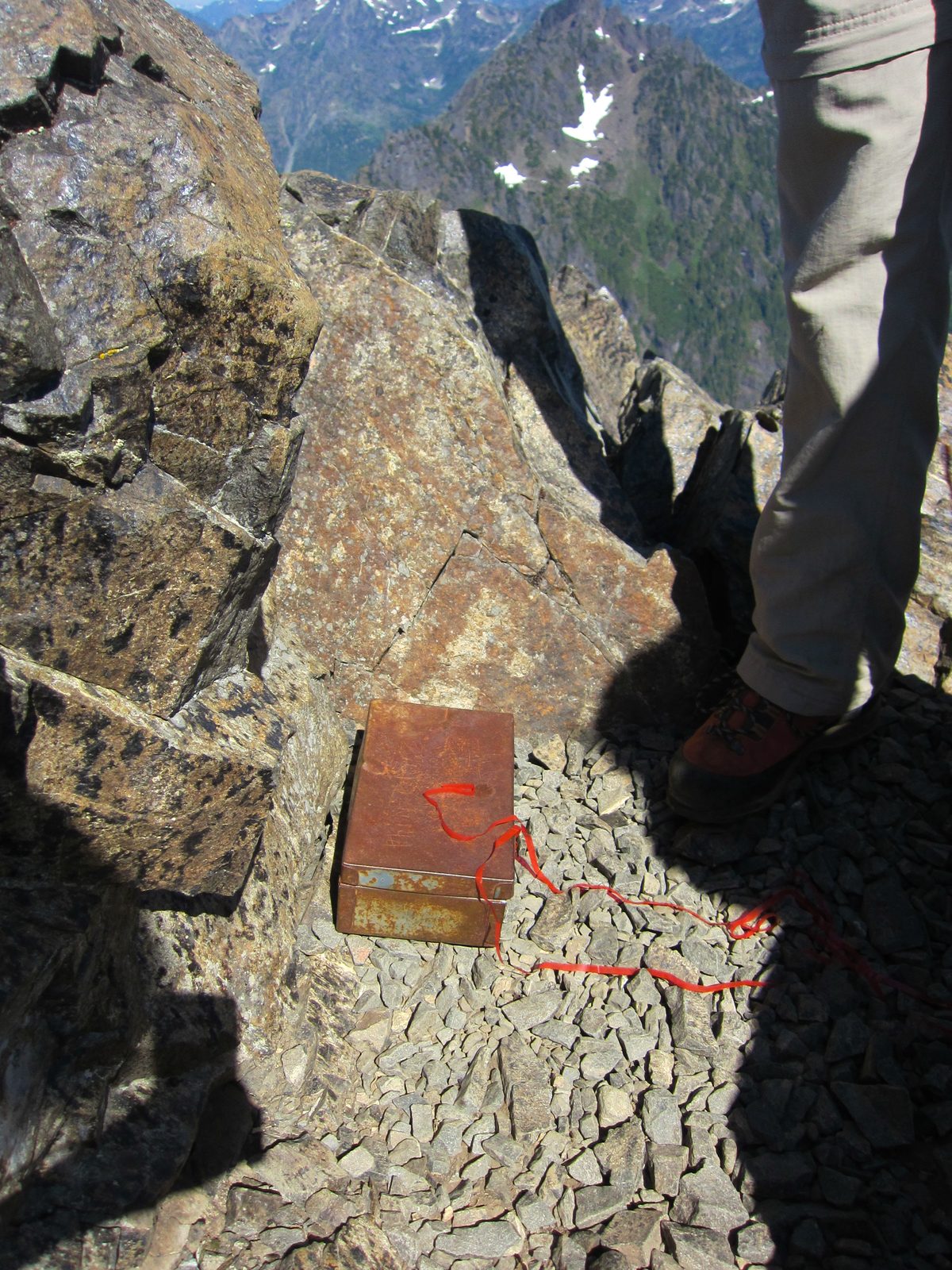 There was a summit register, so we got to log our presence on the mountain.