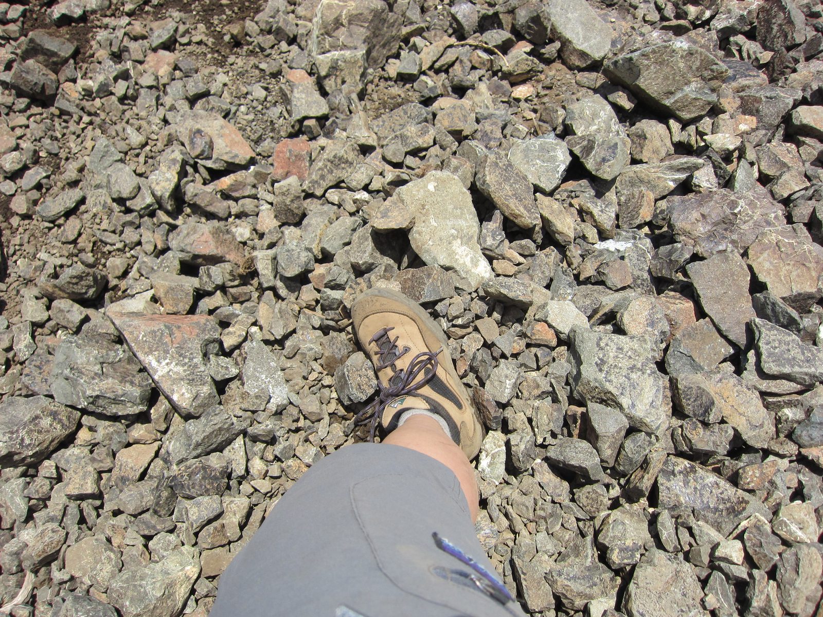 And scree as viewed on the way downhill. When it was all the same size, you could get into a bit...