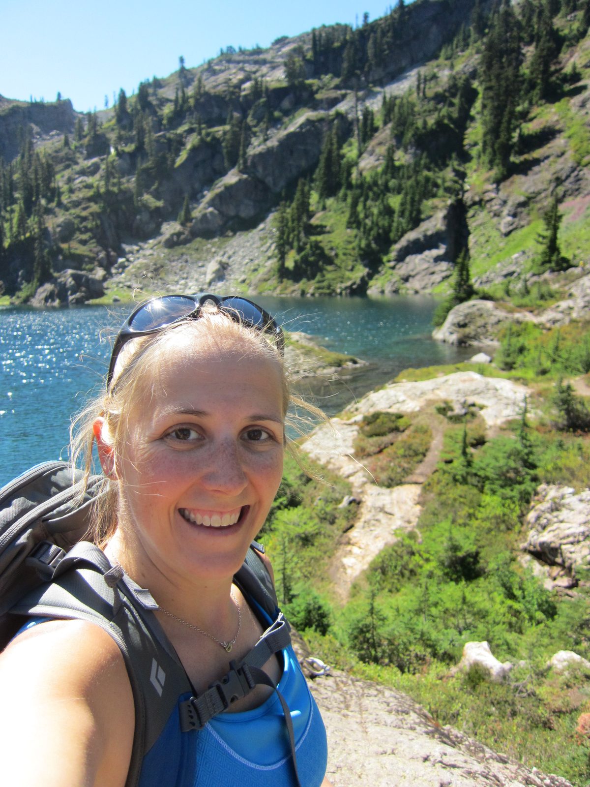 Self-photo with a Rampart Lake.