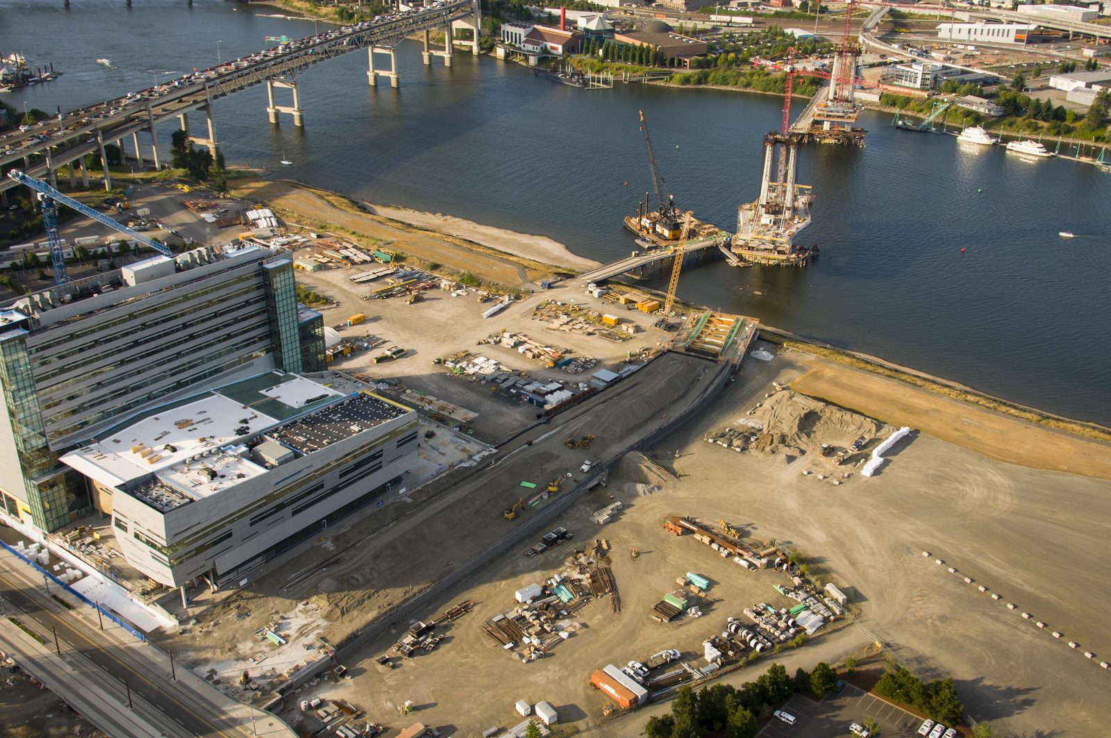 Someone associated with my bridge in Portland took aerial photos of the project.