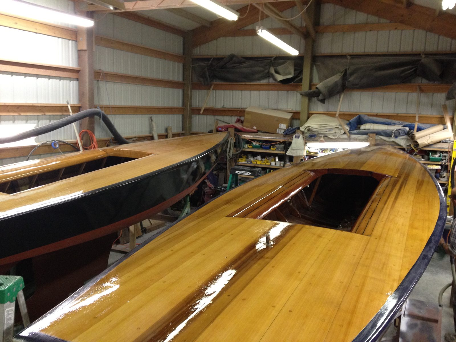 Glisten on the left, Sparkle on the right, in Bill's workshop.