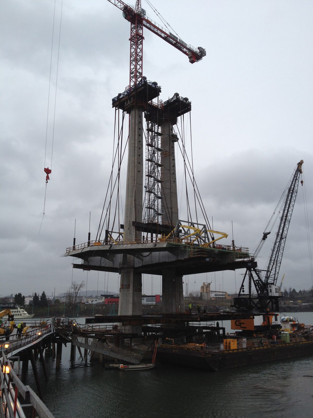 These two photos are of Tower 3, which is complete.  The main structural section is called the...