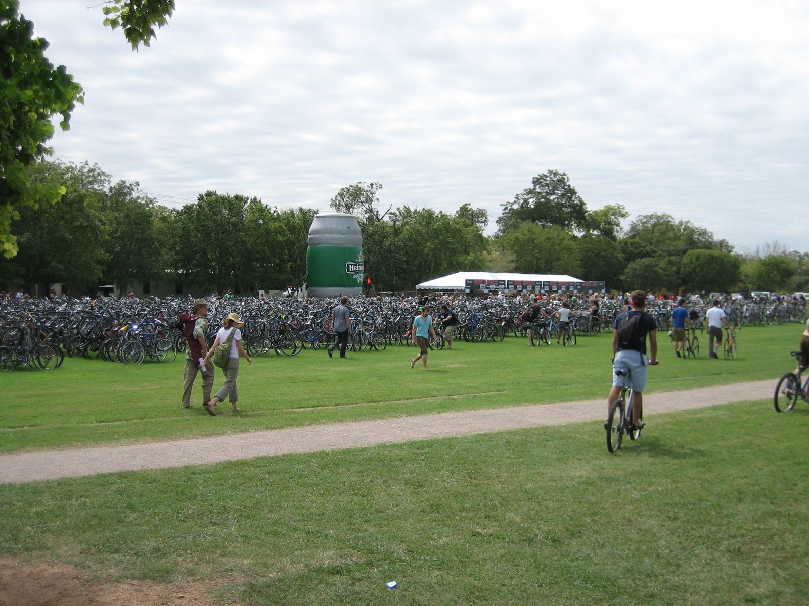 Bike parking.  Even with this (free, BYOlock), there were bikes chained up EVERYWHERE near the Fest.