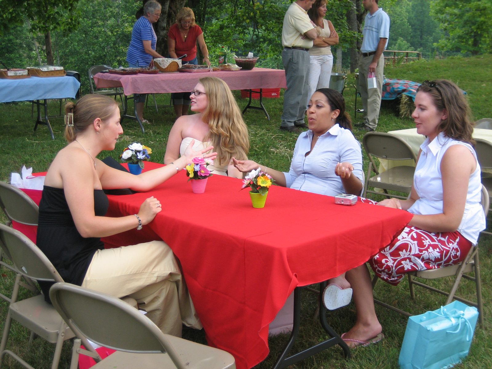 Laurie: "Do Catherine and Tanya ever get along?"
Stef: "Um... yes?  This is just how they act together."