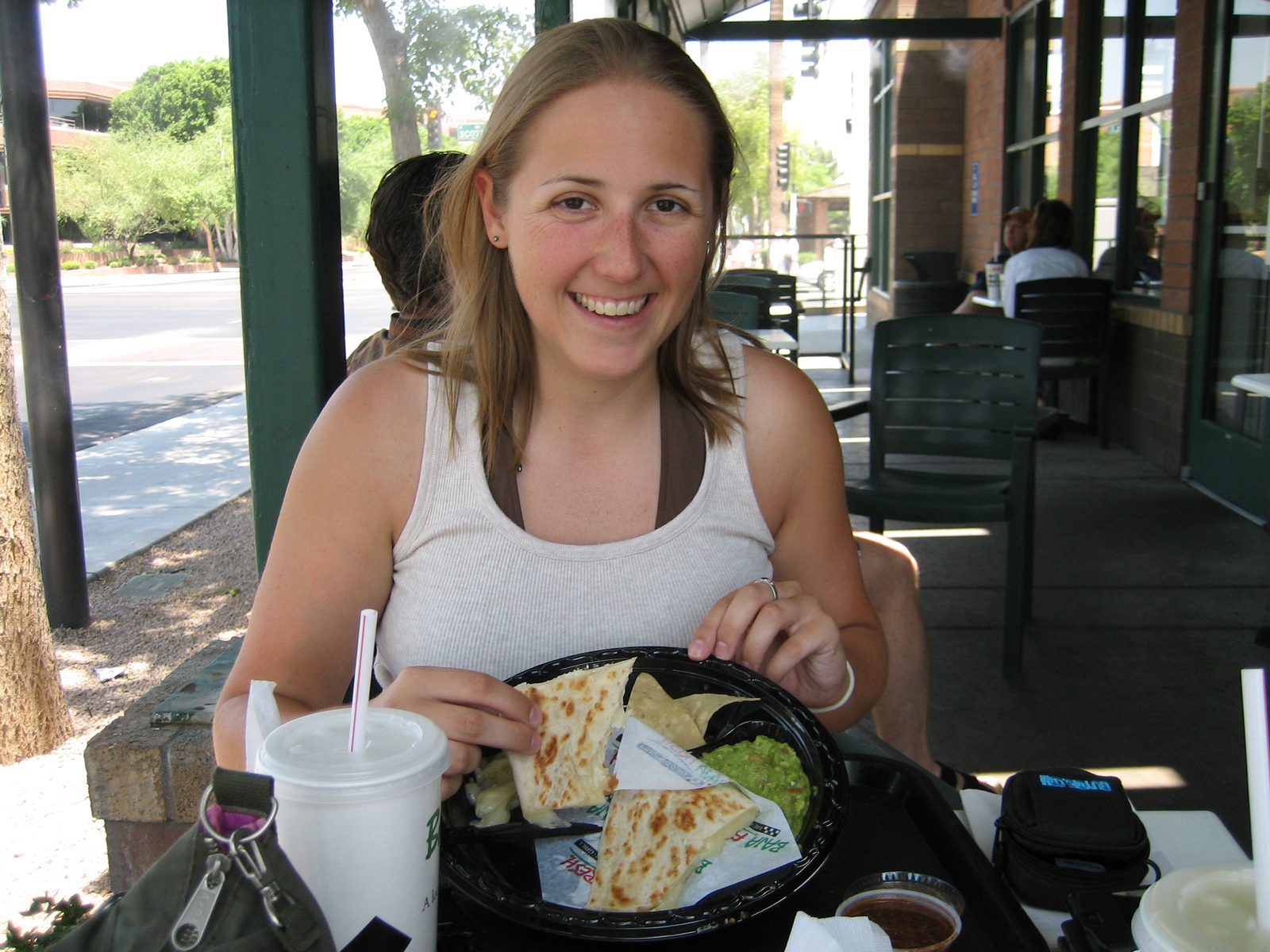 Meal of champions: cheese quesadillas from Baja Fresh.  Eaten Friday. Saturday. Sunday.   Yum.