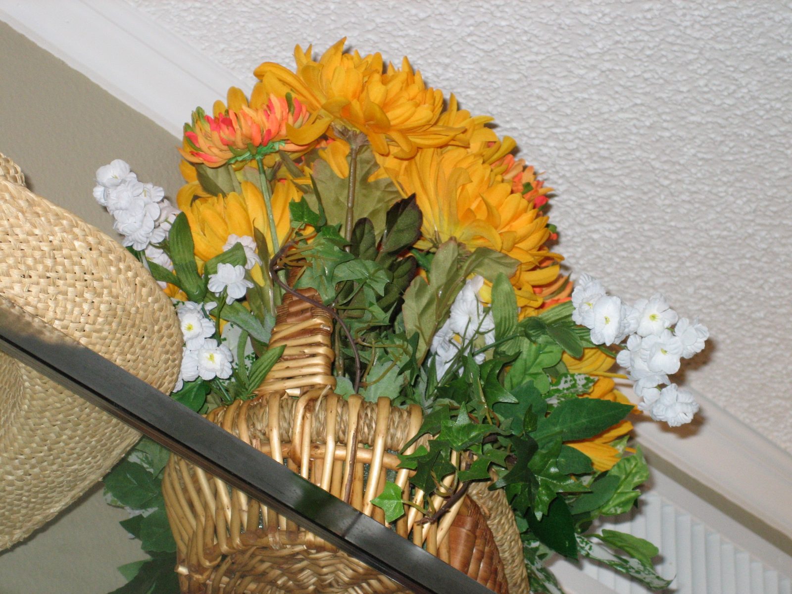 The flowers Fran made for me last fall... and my cowboy hat