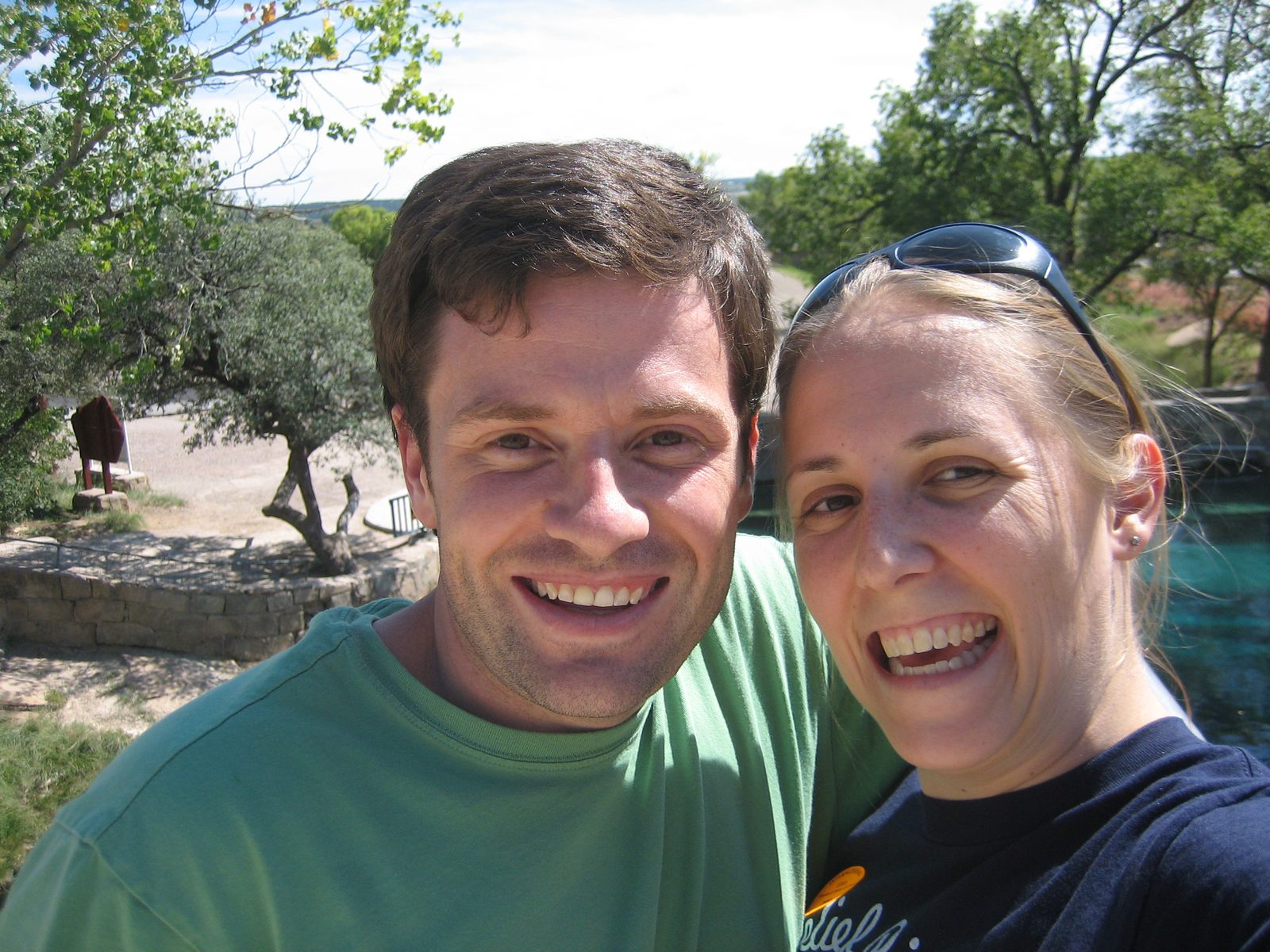 Up on top of the rock ledge at Blue Hole