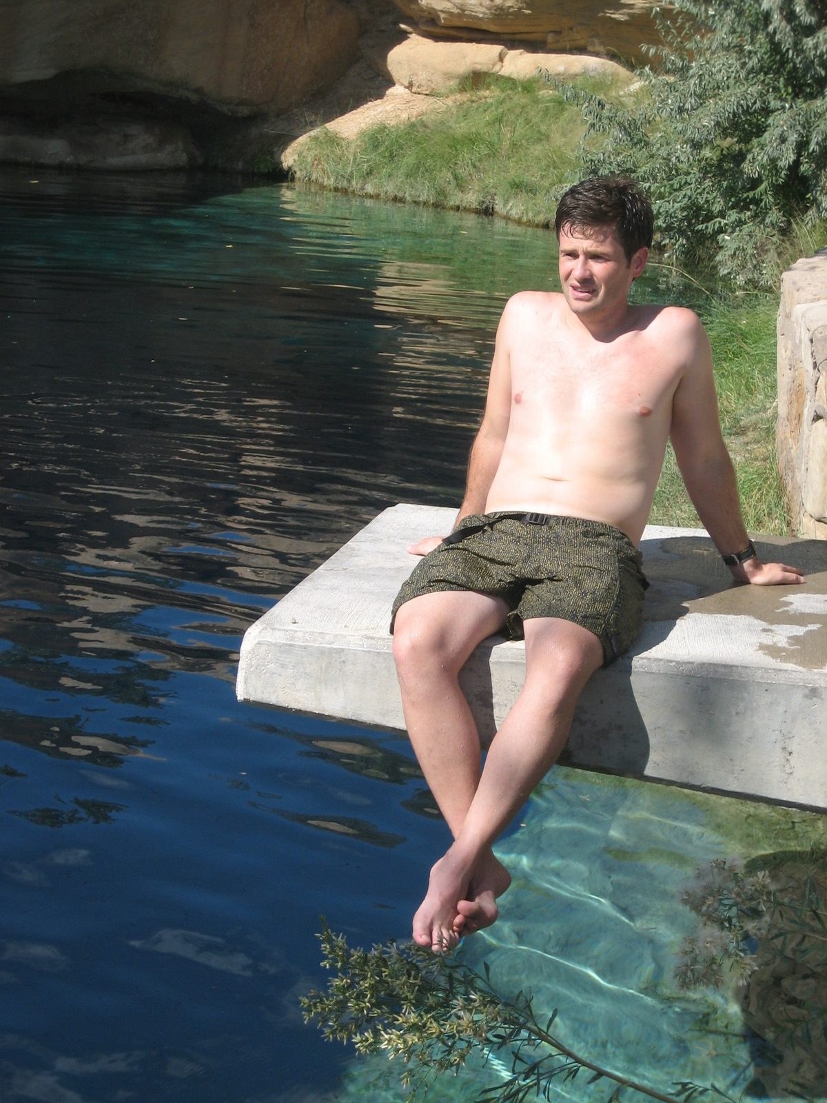 Jay on the diving platform-like thing they had built.  This hole must have been insane before...