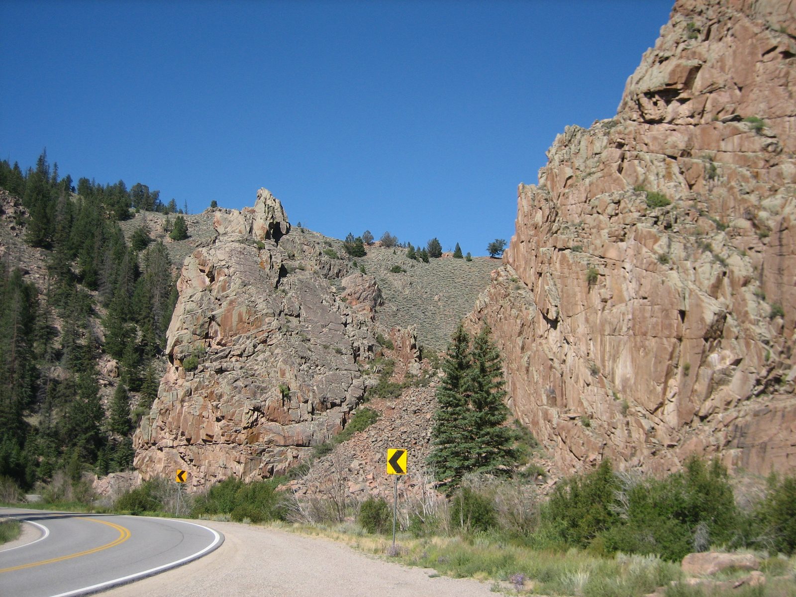 ... and follow roads that matched the streams between rock faces
