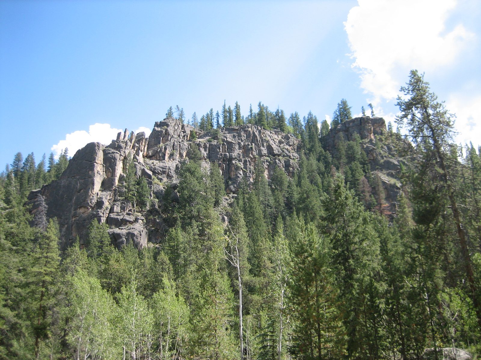 The mountain across the river from our campsite