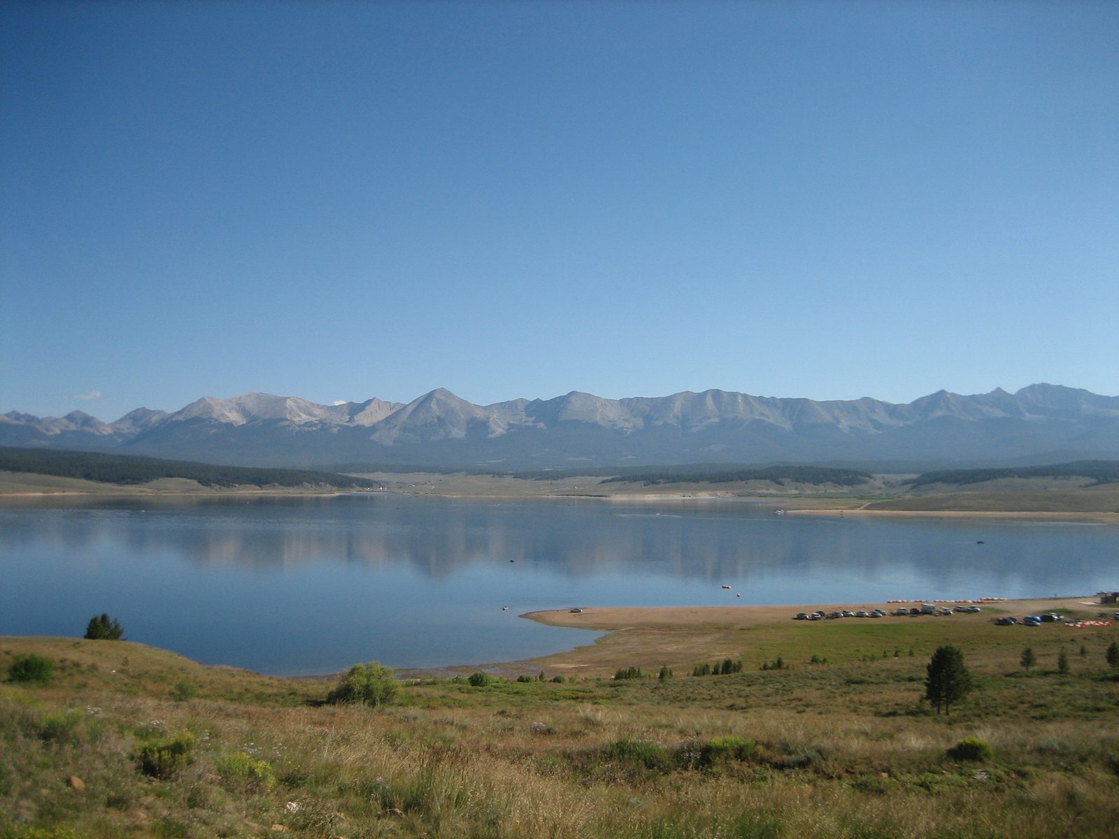 Overlooking the Taylor Reservoir, at the top of the Taylor River (which, when it joins the East...