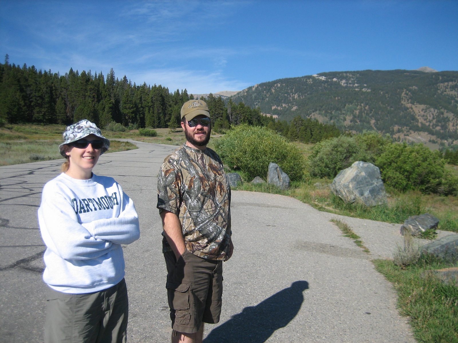 Catherine and Jerry, Jay's brother, overlooking the reservoir