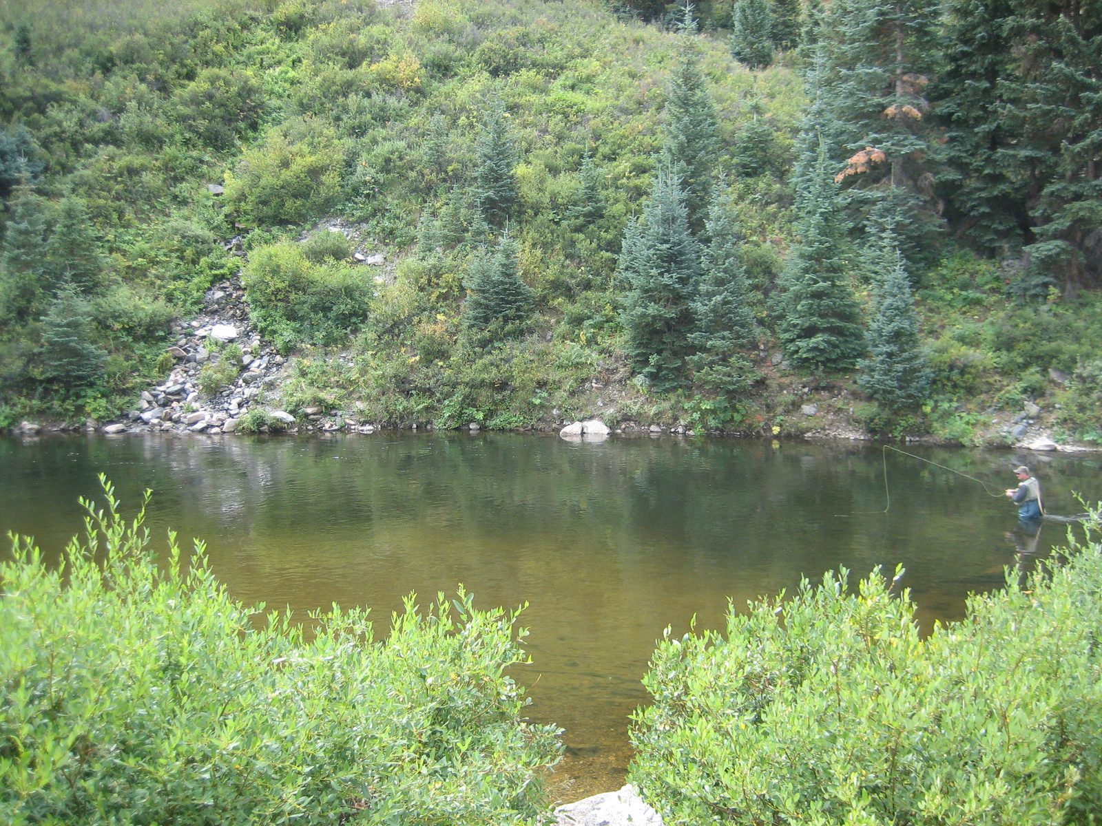 "The Hog Pen", just below the reservoir, where apparently all record-breaking fish are caught in...