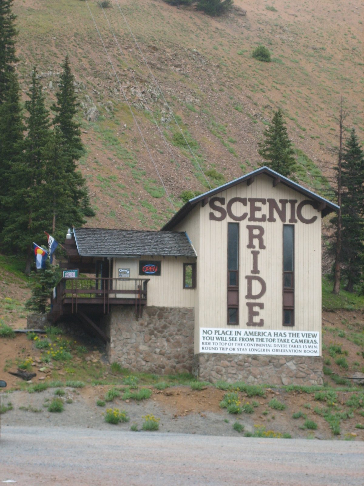 The Scenic Ride to the top of the mountain at the top of Monarch Pass.  It said OPEN, but the...