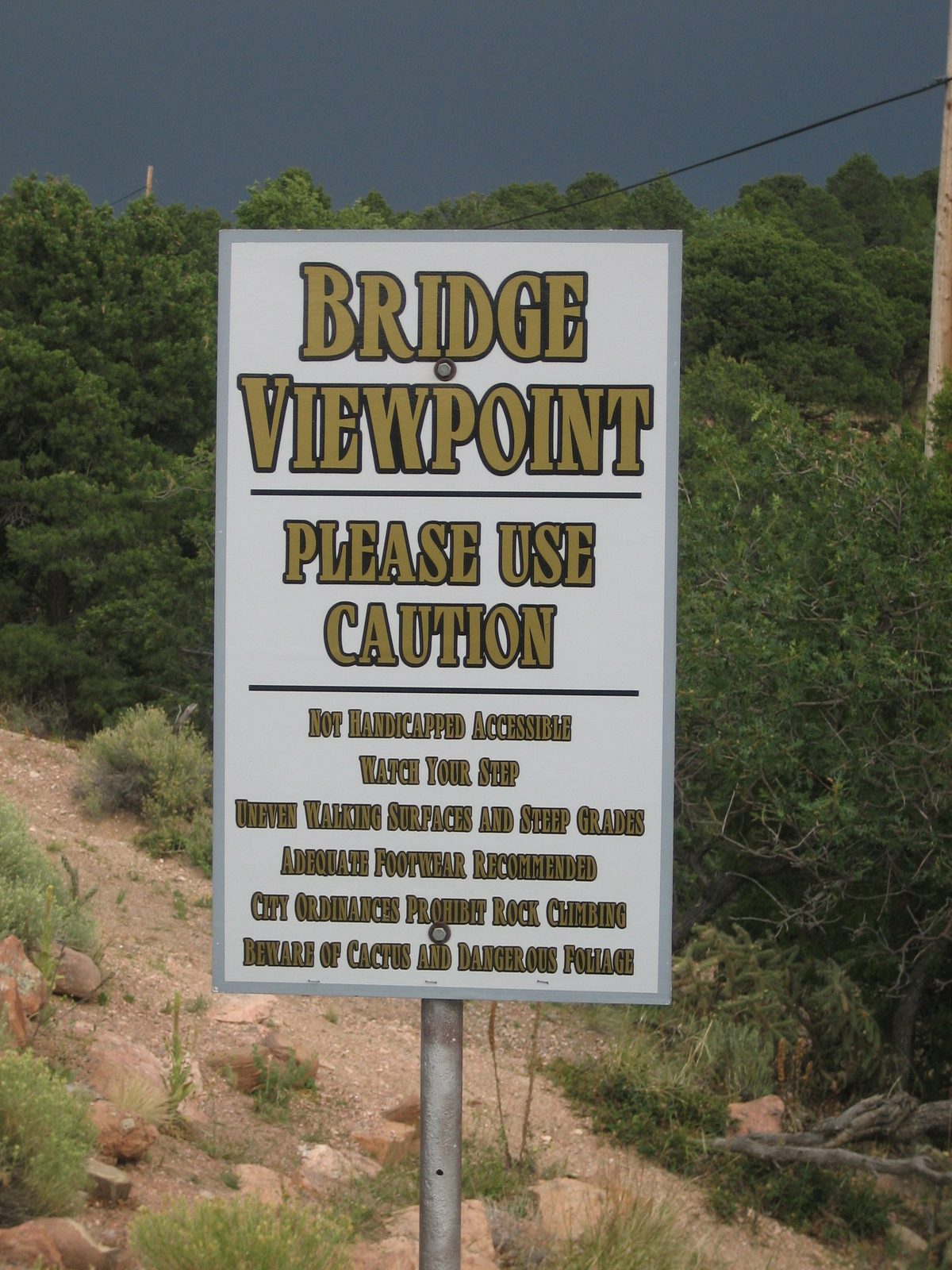 Oh, wait, way over here, there's a sign -- BRIDGE VIEWPOINT.  Hard to access for most people,...