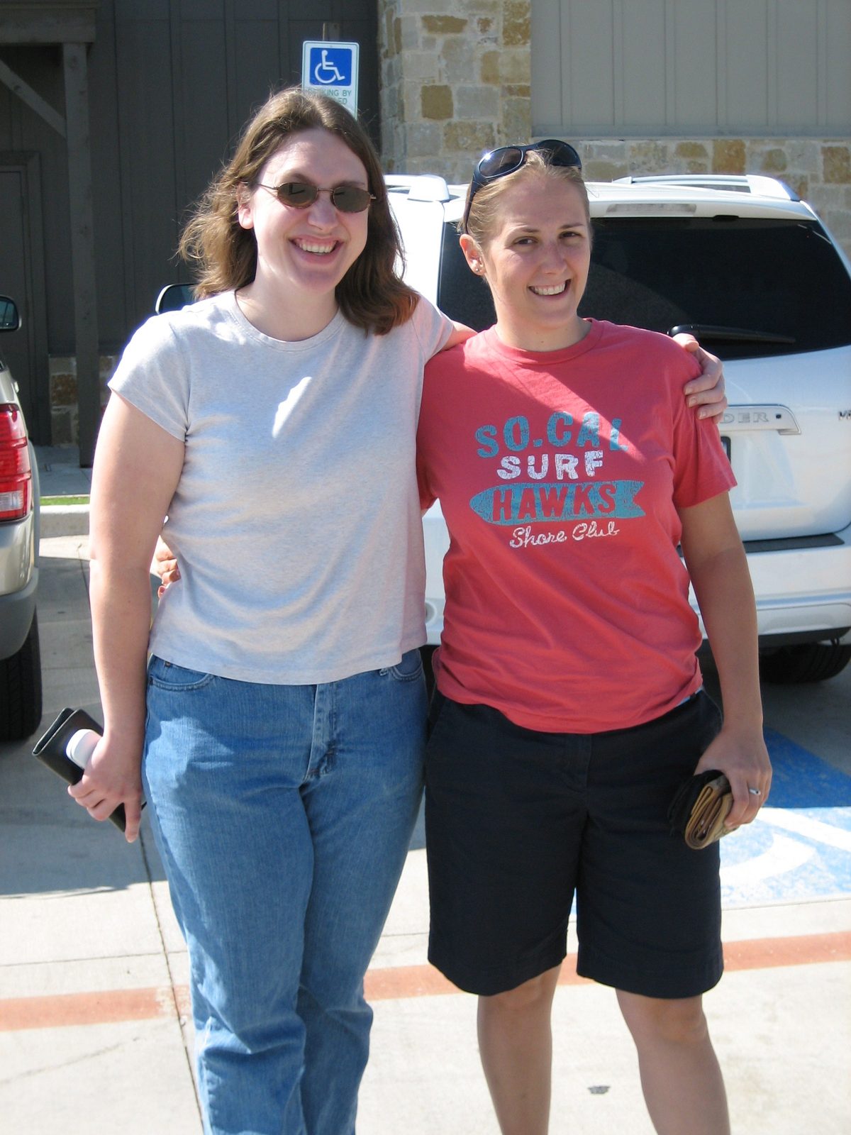 Catherine and Colleen after breakfast in Lubbock