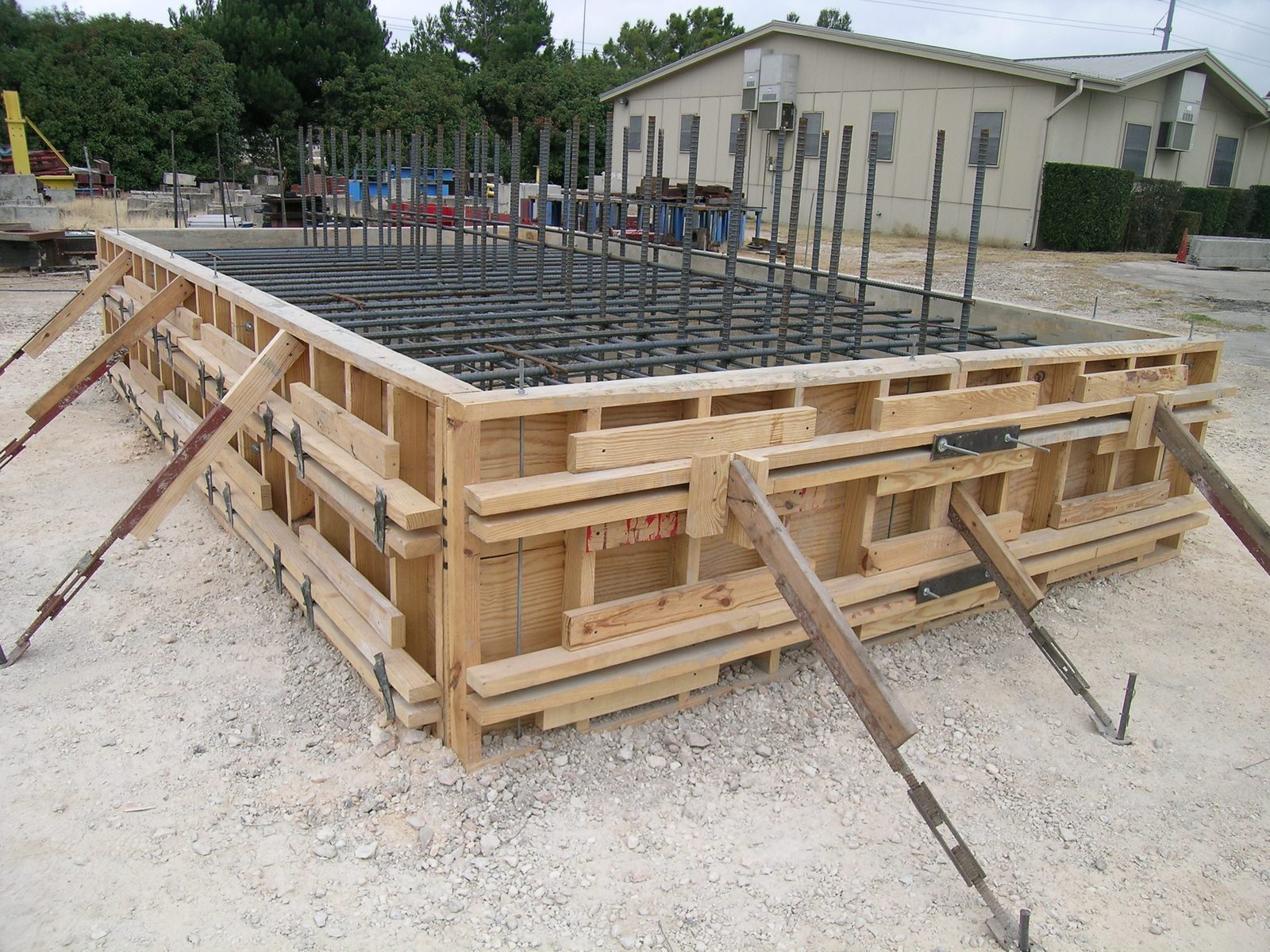 Base of north pier just before casting.  Pretty pretty rebar.