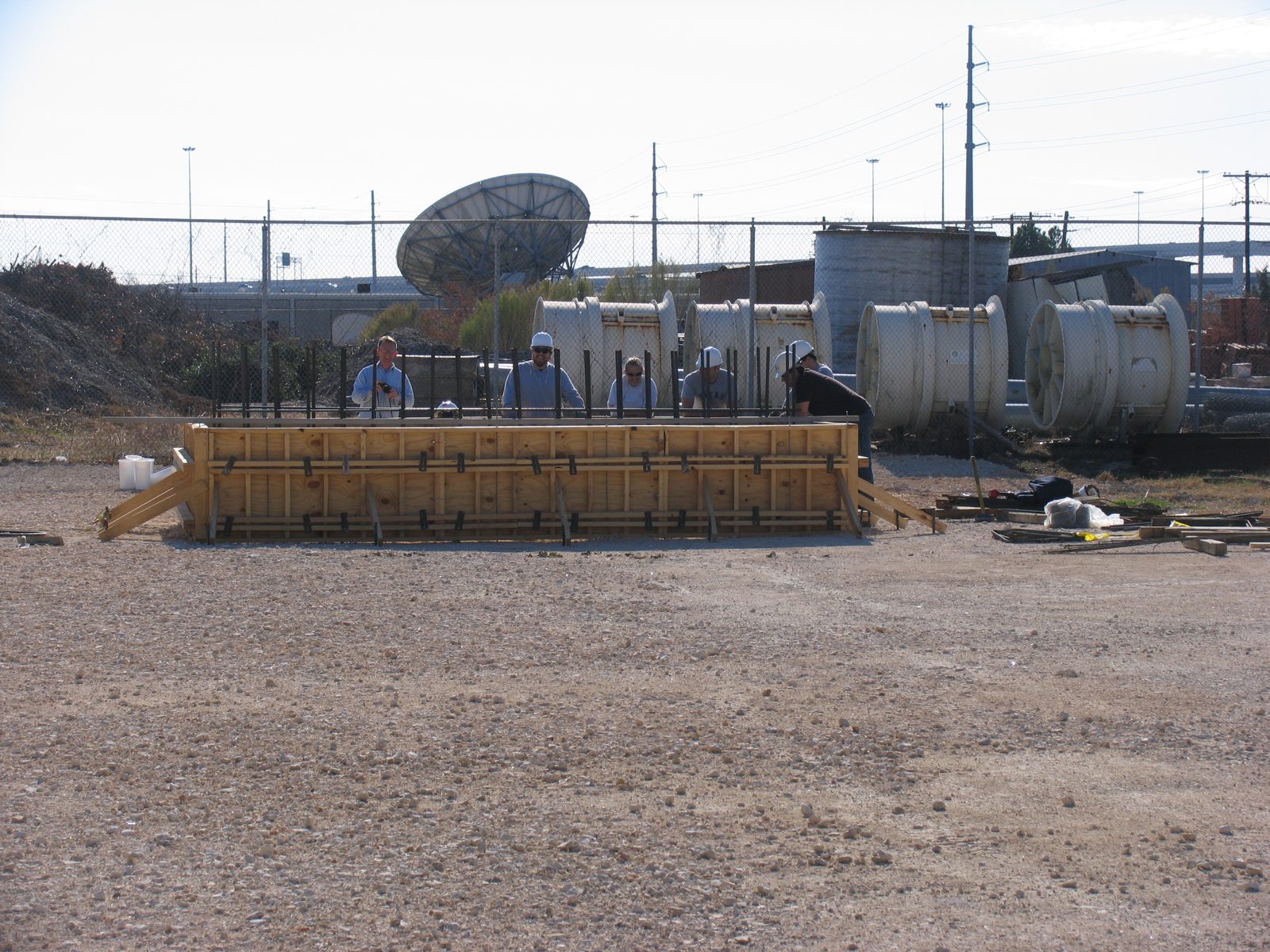 Prior to casting the south base.  Left to right: Tim, Thomas, Catherine, Craig, Greg(?), and Mike.