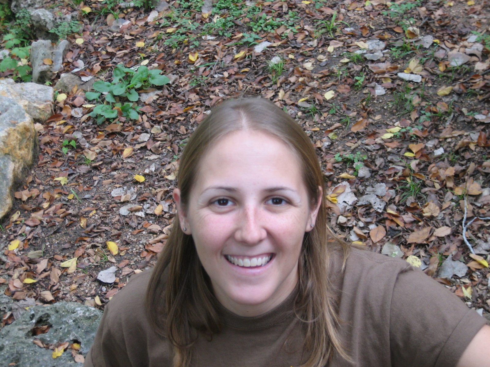 Catherine, practically in the stream.