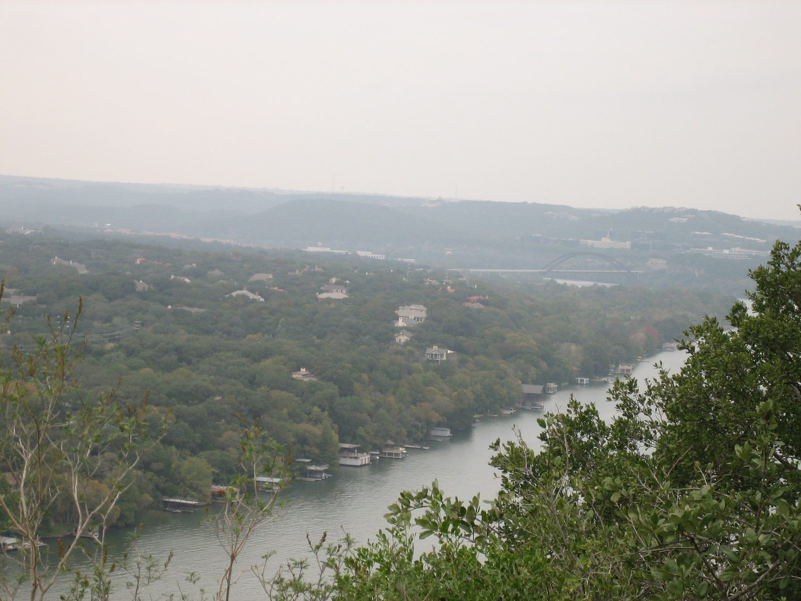 And up the lake towards Lake Travis, County Line BBQ, and the 360 Bridge.