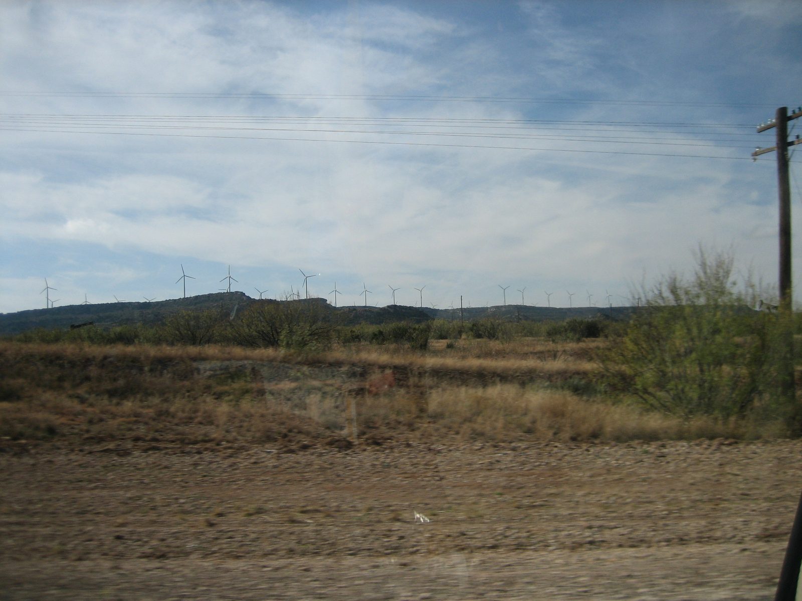 I saw trying to guess how far away that mesa was with the turbines on top.  It had to have been...