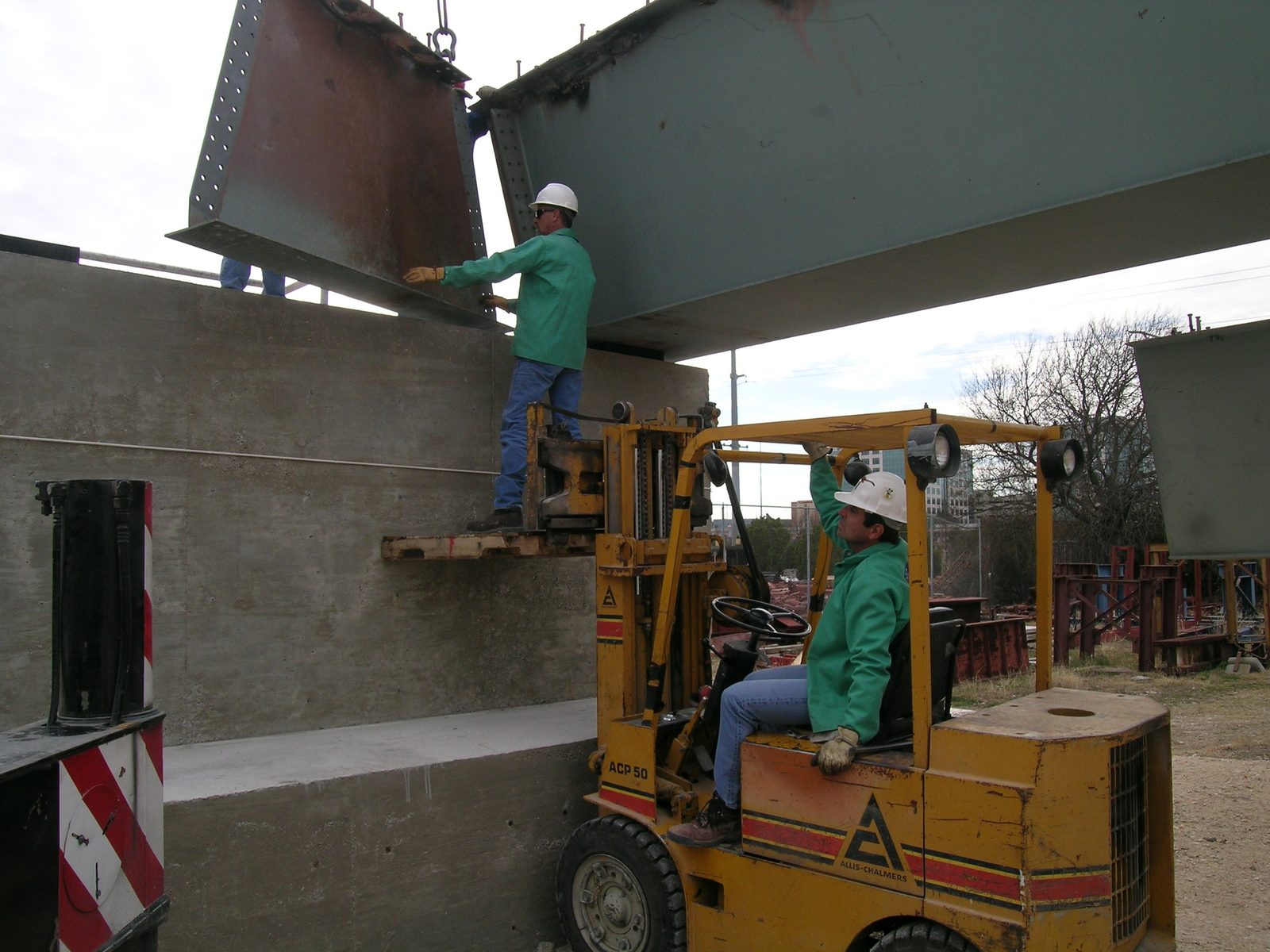 Mike positions the first diaphragm.