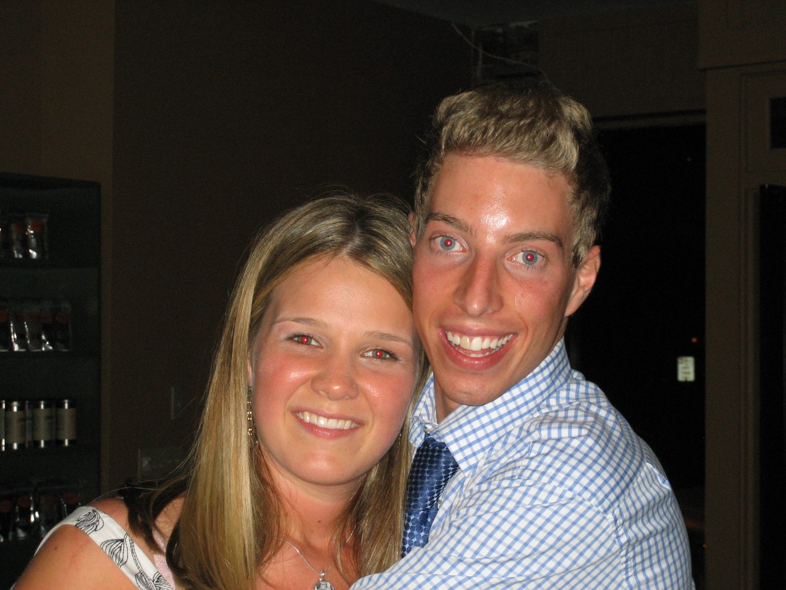 The bride and groom at the rehearsal dinner!